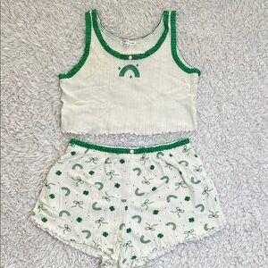 Love Peace & Lazy Days PJ Set St. Patricks Day Size Medium